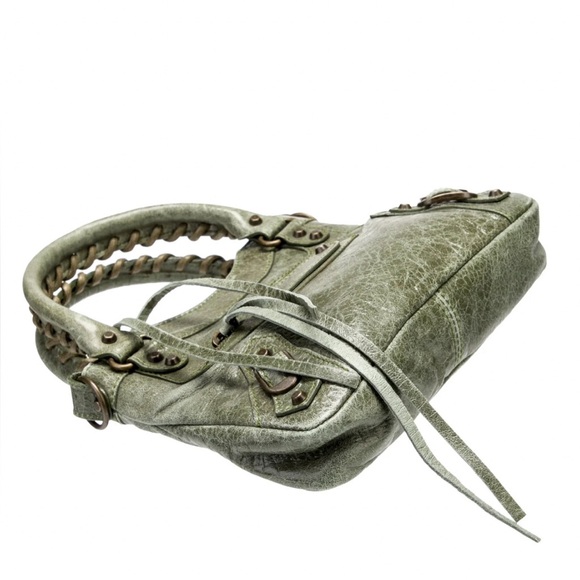 Auth RARE Balenciaga MINI FIRST MOTORCYCLE BAG Vintage  mirror Moto strap Chèvre - Picture 7 of 12